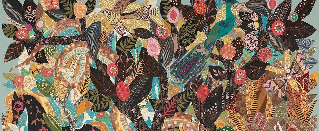 ‘Garden of Eden’ Dahlov Ipcar, 1961, cloth collage, 37 x 32 inches