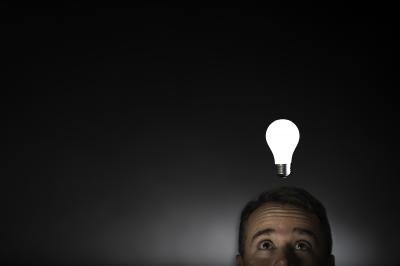 lightbulb A picture of a man and a lightbulb by Michagan State University
