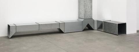 matter and memory480 Charlotte Posenenske Vierkantrohre Serie D (Square Tubes Series D), 1967-2014 16 elements, hot-dip galvanised sheet steel Overall: 488 x 583 x 50 cm / 192 1/8 x 229 1/2 x 19 3/4 ins