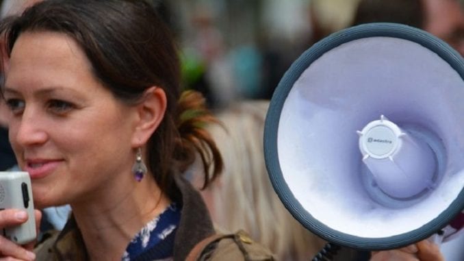 megaphone by pixabay and terimakashi0 1024 woman with megaphone, speaking, stammering