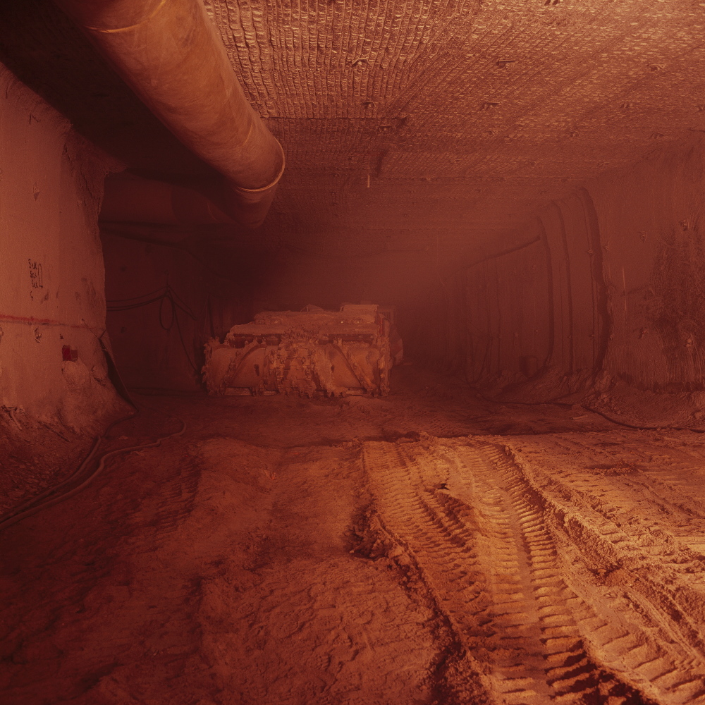 Fiona Crisp. Boulby: Joy 3 Continuous Miner. From Material Sight 2018