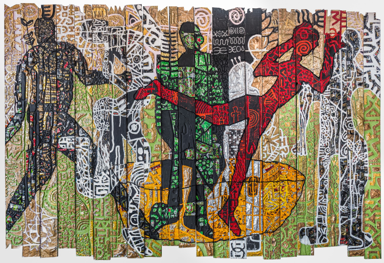 ROCK THE BOAT BABY, 2021 | Mixed media on wood | 182.9 x 297.2 cm / 72 x 117 in
