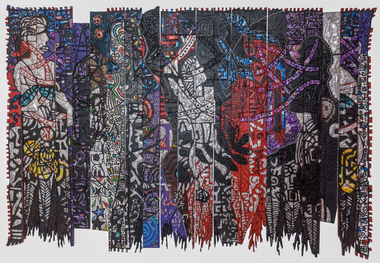 FLOWER GIRLS, 2021 | Mixed media on wood | 182.9 x 269.2 cm / 72 x 106 in